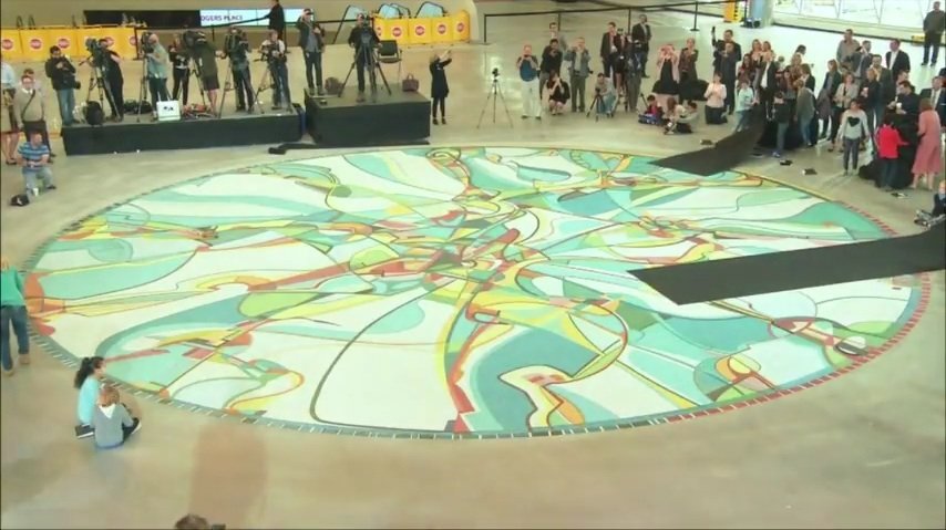 Alex Janvier Rogers Place floor mosaic Mosaika Art & Design