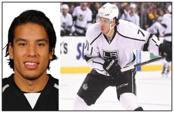 Jordan Nolan team photo, and a action shot of him with the LA Kings.