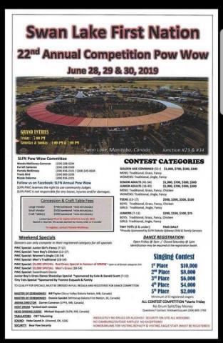 22nd Annual Swan Lake First Nation Competition Powwow 2019