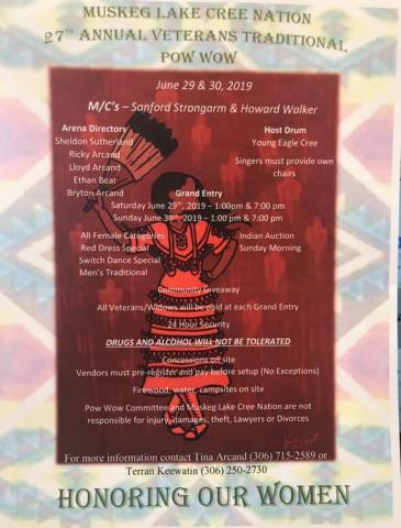 Muskeg Lake Cree Nation 27th Annual Veterans Traditional Powwow