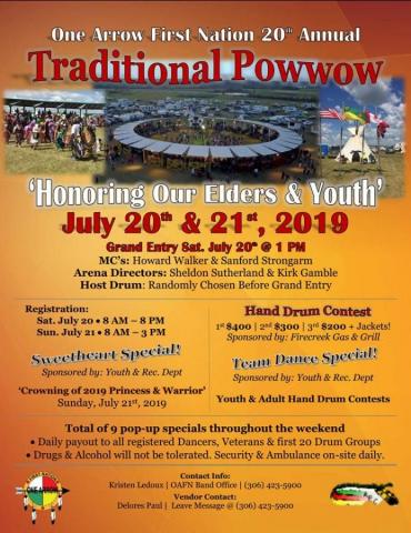 One Arrow First Nation 20th Annual Traditional Powwow 2019